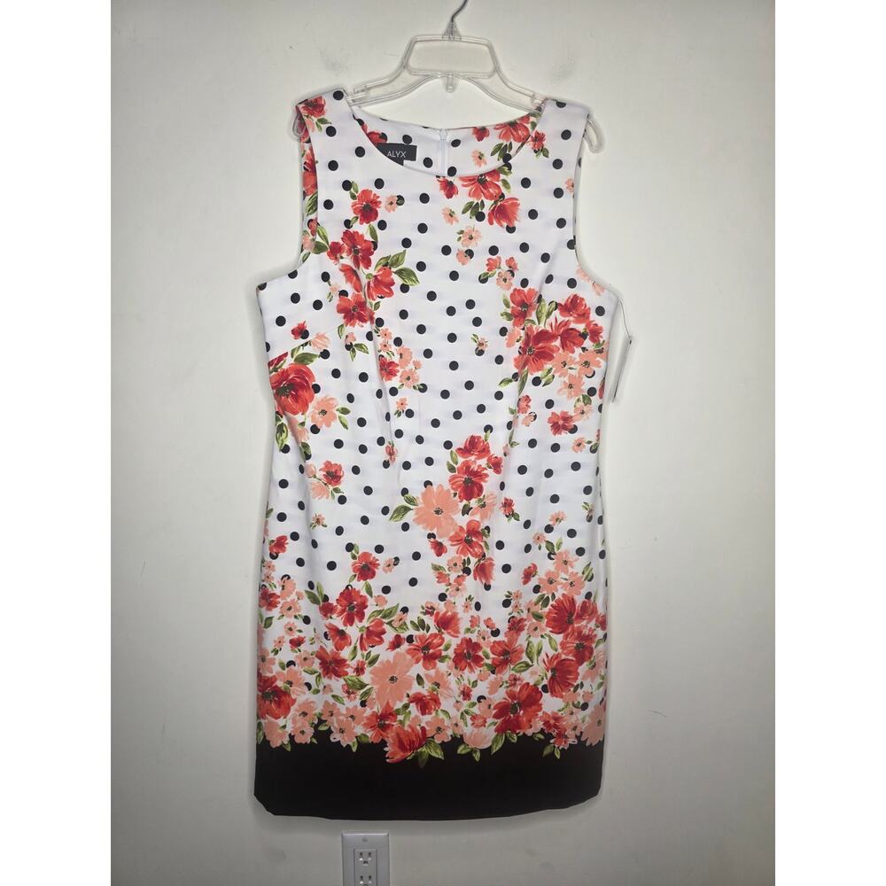 NWT Alyx black white red floral polka dot sleeveless tank dress - 10